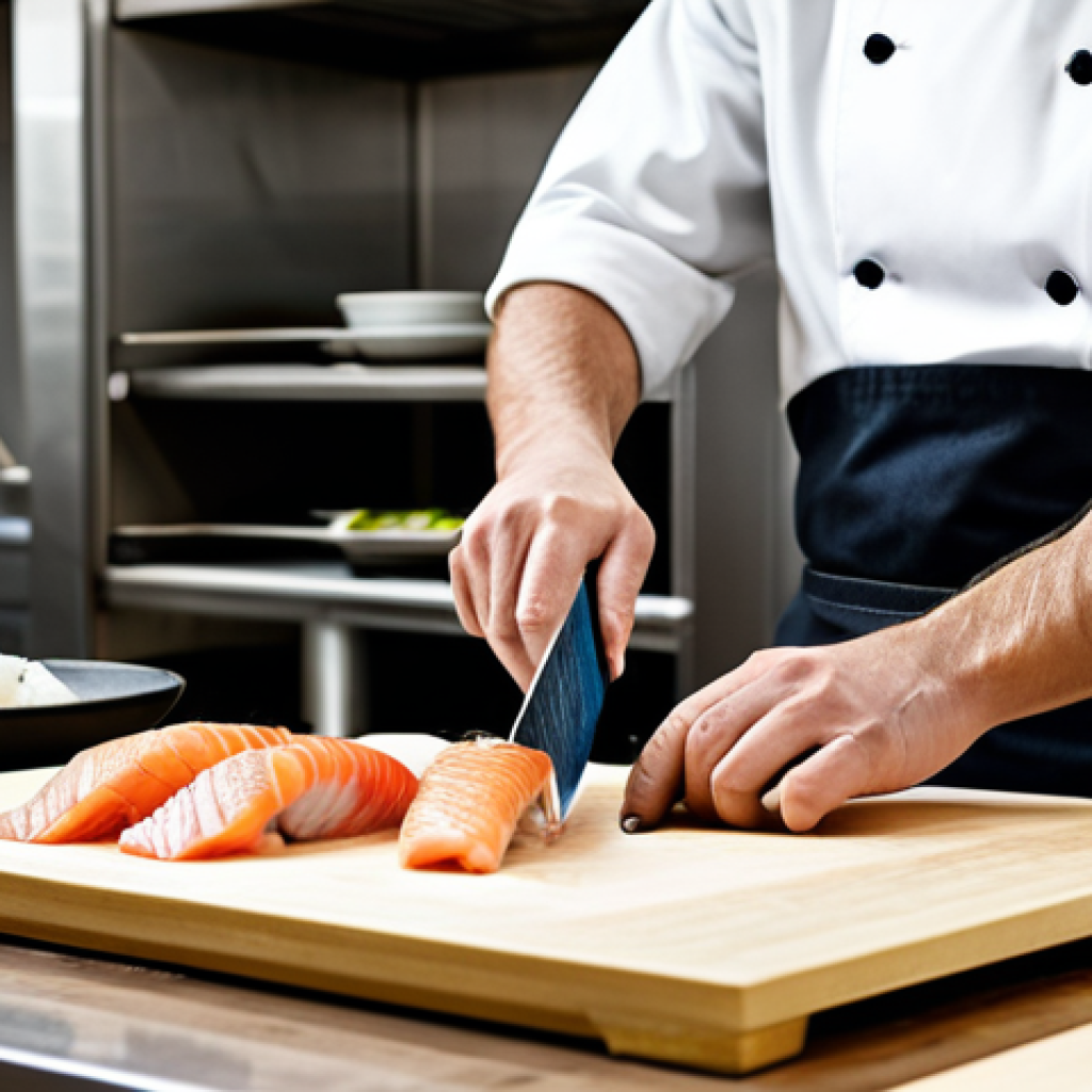 일식조리사 채용 공고 분석 - Sushi Chef at Work**

"A professional sushi chef in a modern Swedish restaurant kitchen, fully cloth...